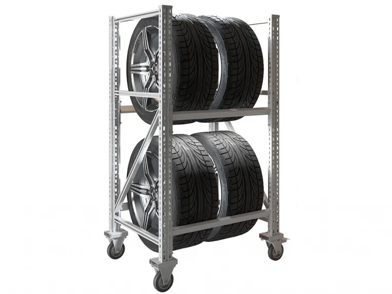 Стеллаж MS PRO 1350/781X606 передвижной для хранения до 4 шин купить в Владимире