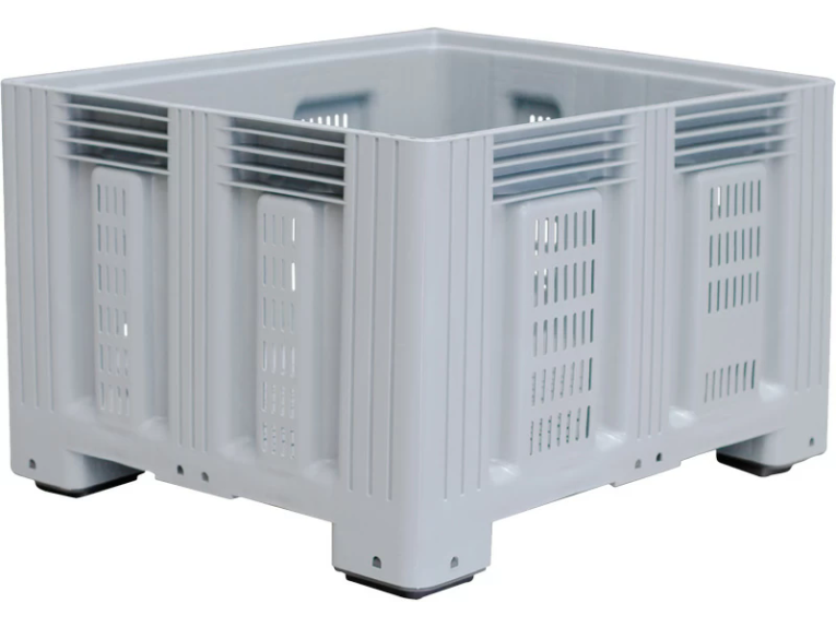 Контейнер 1200х1000х758 перфорированный, на ножках серый купить в Владимире Контейнер 1200х1000х758 перфорированный, на ножках серый купить в Владимире