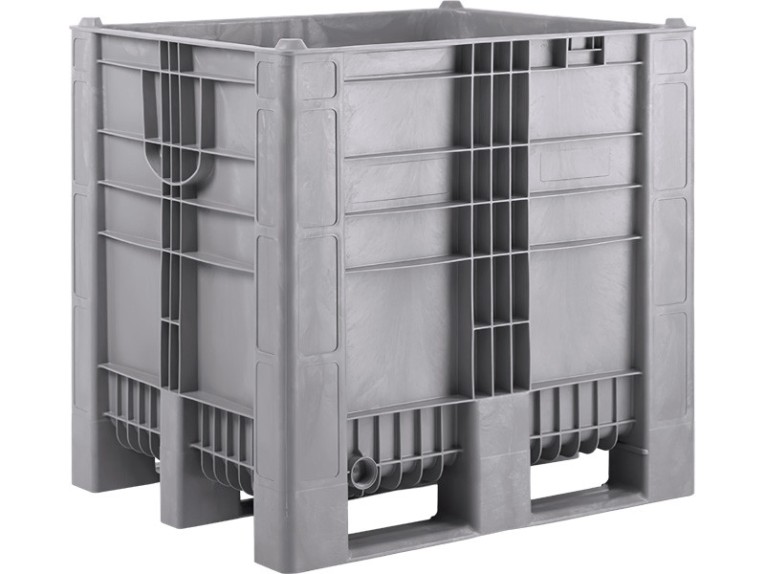 BoxPallet 1200х1000х1140 сплошной, на 3-х полозьях серый купить в Владимире
