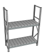Стеллаж грузовой СГР 3000x900x1000 2 полки (металл)