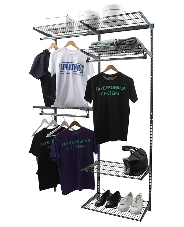 Гардеробная система Практик Home Optima G120 графит купить в Владимире Гардеробная система Практик Home Optima G120 графит купить в Владимире