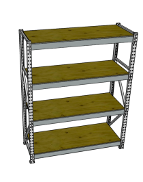 Стеллаж грузовой СГР 3000x1800x1000 4 полки (фанера)