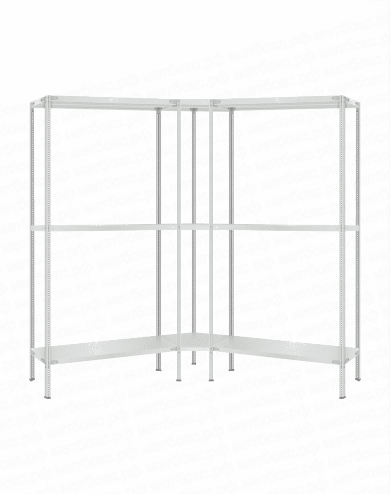 Стеллаж угловой 2000х1500х1500 (3 яруса глубиной 300мм) купить в Владимире Стеллаж угловой 2000х1500х1500 (3 яруса глубиной 300мм) купить в Владимире