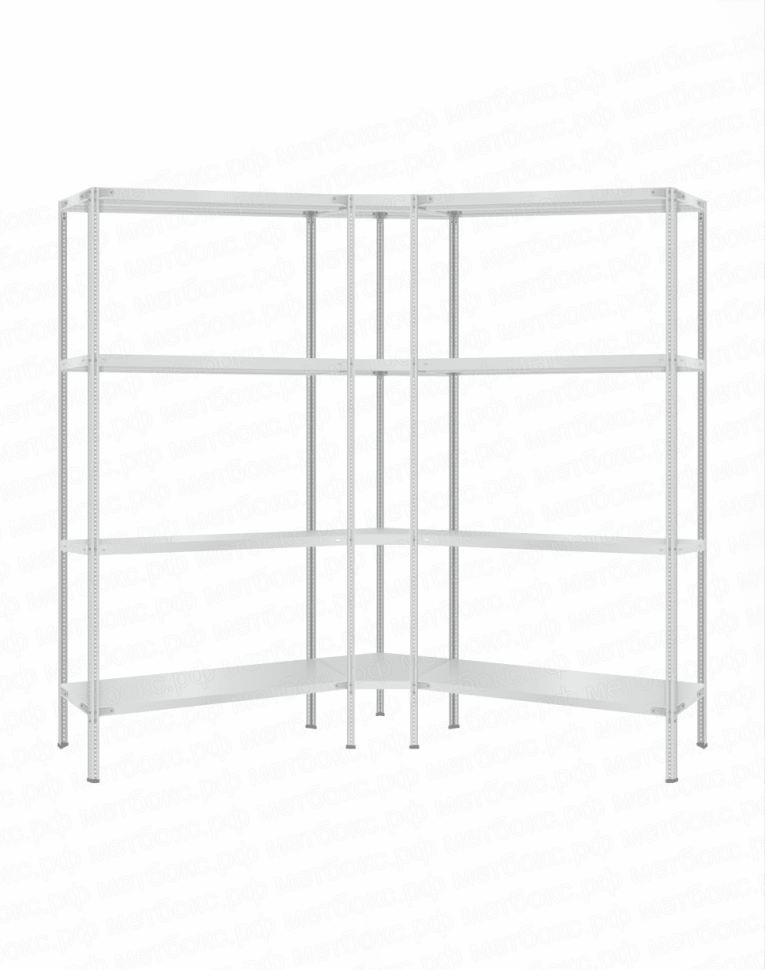 Стеллаж угловой 2000х1500х1500 (4 яруса глубиной 300мм) купить в Владимире Стеллаж угловой 2000х1500х1500 (4 яруса глубиной 300мм) купить в Владимире