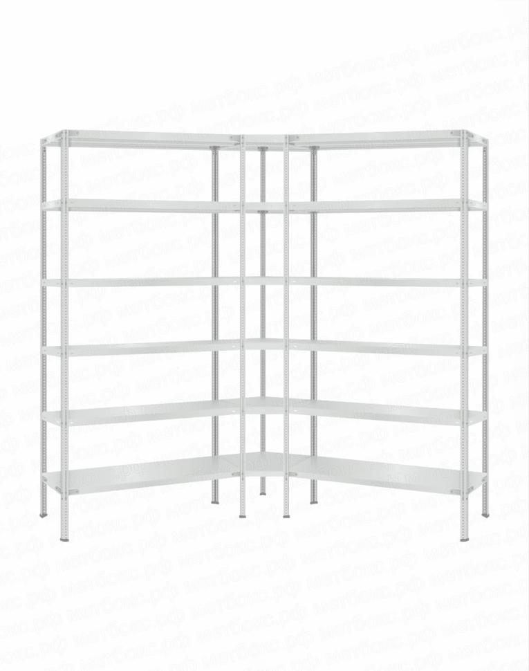 Стеллаж угловой 2000х1500х1500 (6 ярусов глубиной 300мм) купить в Владимире Стеллаж угловой 2000х1500х1500 (6 ярусов глубиной 300мм) купить в Владимире