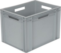 Ящик 400х300х290 сплошной, с ручками, гладкое дно, серый B-4328 Ящик 400х300х290 сплошной, с ручками, гладкое дно, серый B-4328