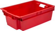 Ящик 600х400х200 сплошной с гладким дном, вес 1,7 кг красный