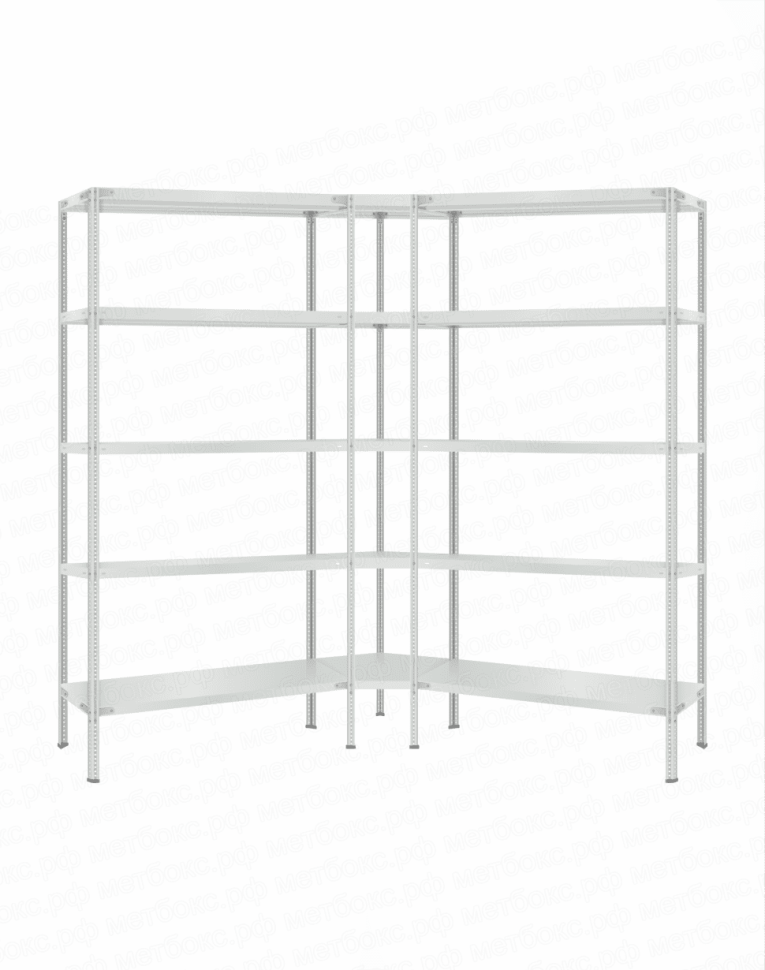 Стеллаж угловой 2000х1800х1800 (5 ярусов глубиной 600мм) купить в Владимире