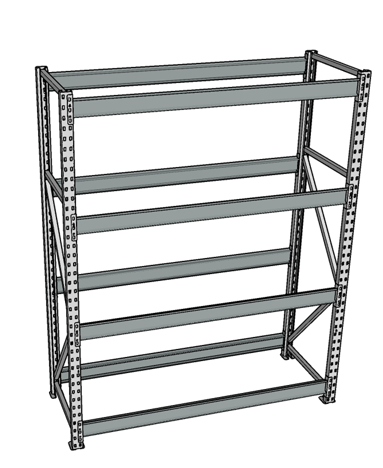 Стеллаж грузовой СГР 2500x900x400 4 полки (без настила) купить в Владимире
