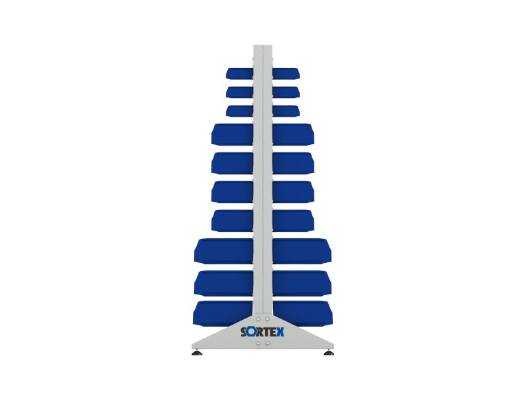 Стеллаж для пластиковых лотков SORTEX двухсторонний 1800x1000x800.05 купить в Владимире Стеллаж для пластиковых лотков SORTEX двухсторонний 1800x1000x800.05 купить в Владимире