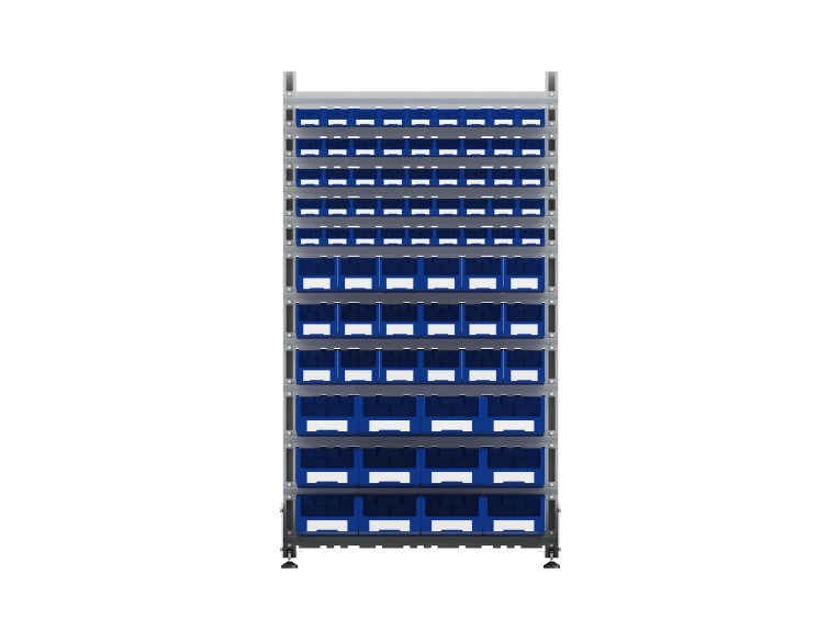 Стеллаж для пластиковых лотков SORTEX двухсторонний 1800x1000x800.06 купить в Владимире Стеллаж для пластиковых лотков SORTEX двухсторонний 1800x1000x800.06 купить в Владимире