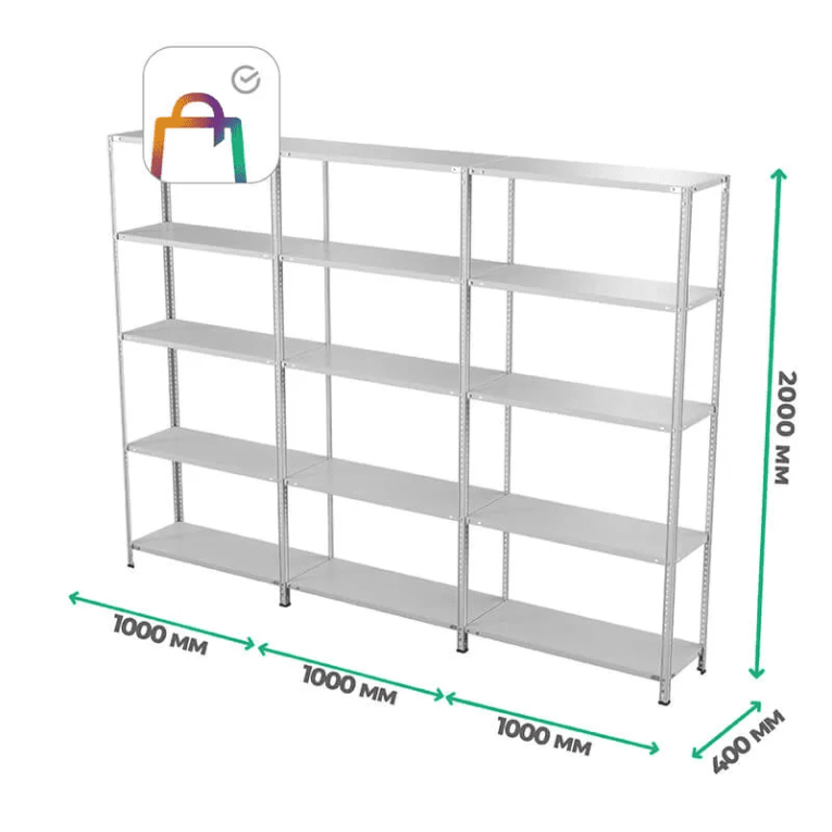 Стеллаж ПВЗ Сбер 2000х3000х400 5 полок купить в Владимире