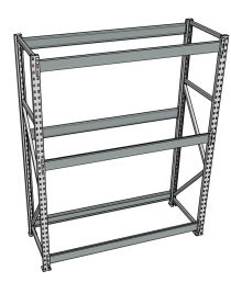 Стеллаж грузовой СГР 2000x1500x500 3 полки (без настила)