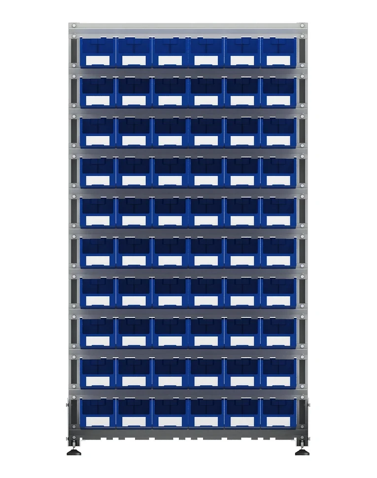Стеллаж для пластиковых лотков SORTEX односторонний 1800x1000x450.02 купить в Владимире Стеллаж для пластиковых лотков SORTEX односторонний 1800x1000x450.02 купить в Владимире