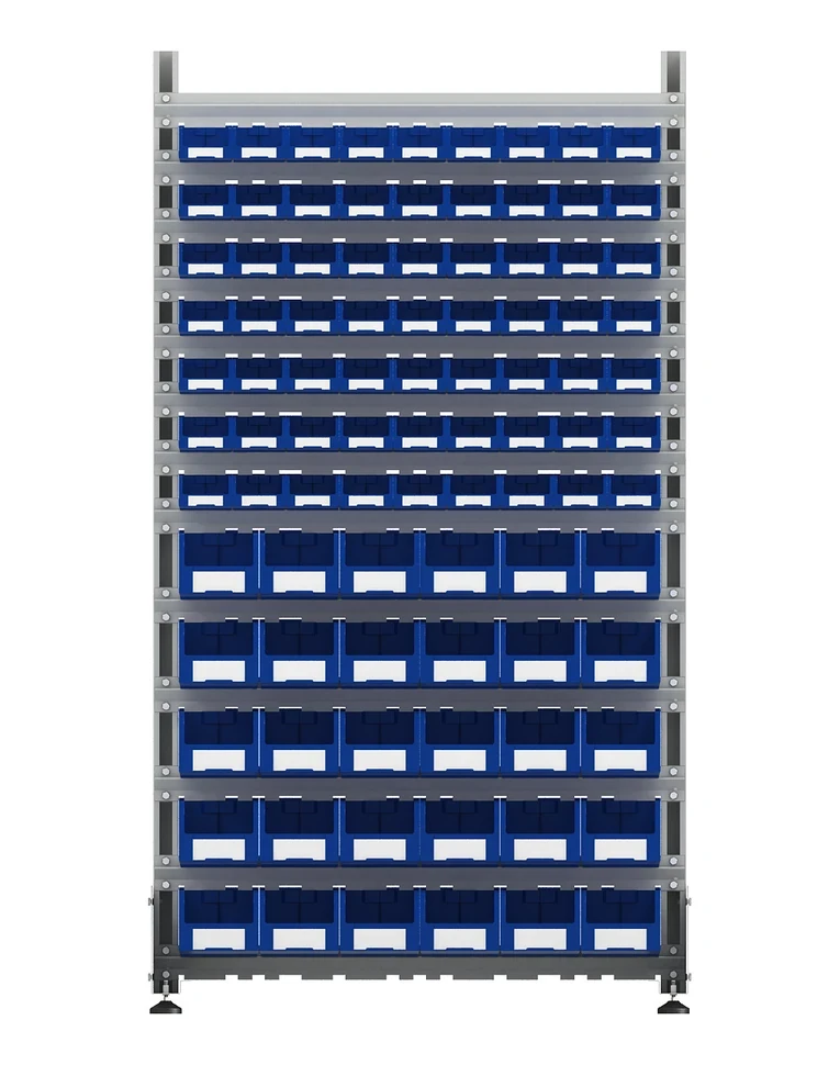 Стеллаж для пластиковых лотков SORTEX односторонний 1800x1000x450.04 купить в Владимире Стеллаж для пластиковых лотков SORTEX односторонний 1800x1000x450.04 купить в Владимире