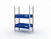 Стеллаж с выкатными платформами S-HEAVY 1000/1300 (2 яруса хранения)