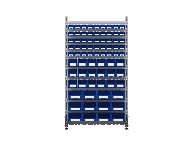 Стеллаж для пластиковых лотков SORTEX односторонний 1800x1000x450.06 купить в Владимире Стеллаж для пластиковых лотков SORTEX односторонний 1800x1000x450.06 купить в Владимире