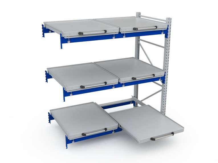 Стеллаж с выкатными платформами S-HEAVY 500 (3 яруса хранения) купить в Владимире