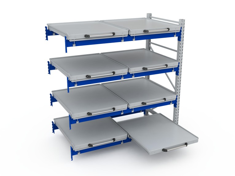 Стеллаж с выкатными платформами S-HEAVY 500 (4 яруса хранения) купить в Владимире